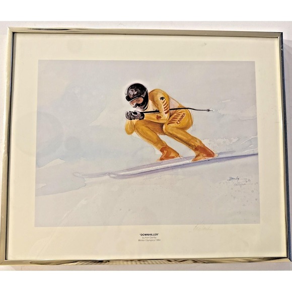 RARE - Ken DANBY Lithograph Downhiller 84 Winter Olympics - Signed - Picture 2 of 8